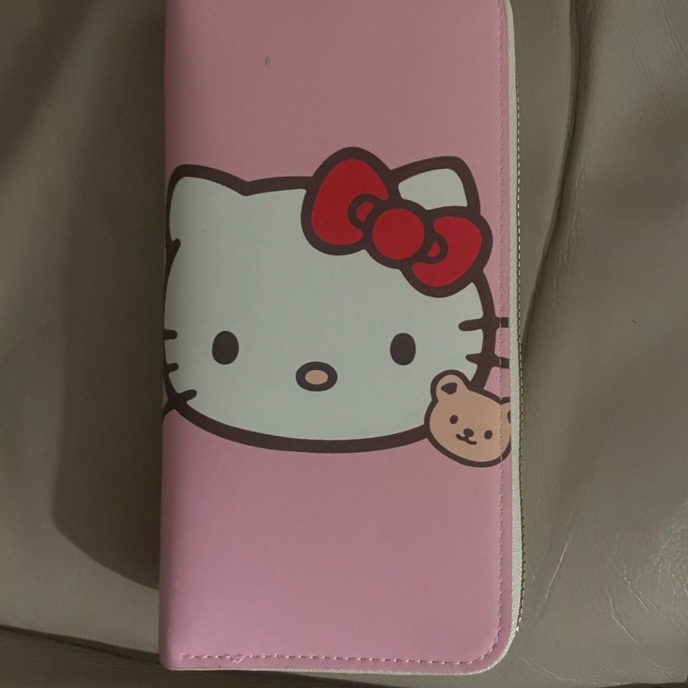 Hello kitty, solid pink, big head style wallet